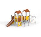 Tower playhouse with a slide